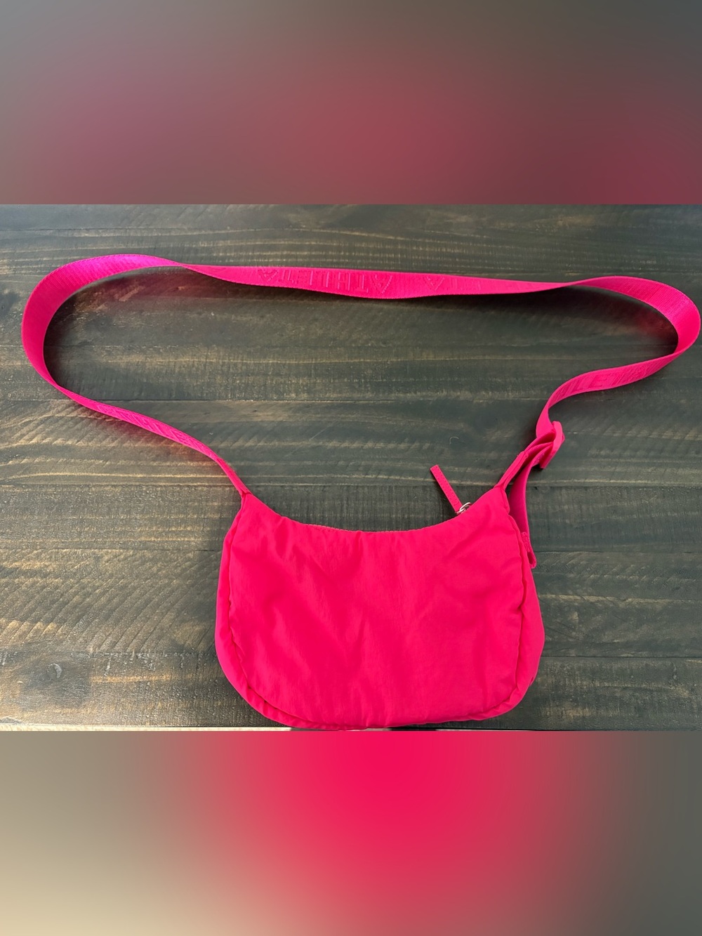 Athleta All About Mini Crescent Bag - Dahlia Hot Pink NWOT